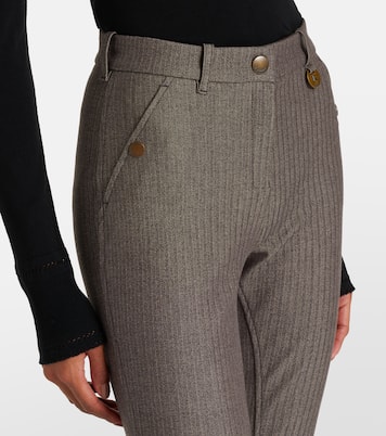 Striped cotton-blend skinny pants | Burberry