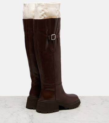 Tamsin wool and leather knee-high boots  | Jimmy Choo