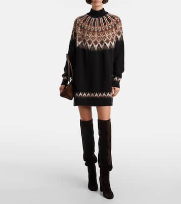 Liza Fair Isle wool-blend sweater dress | Staud