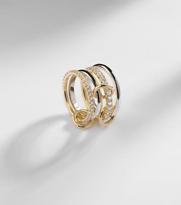 Halley 18kt gold and sterling silver ring with diamonds | Spinelli Kilcollin