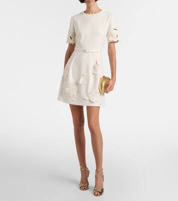 Aurelie belted floral-appliqué minidress | Leo Lin