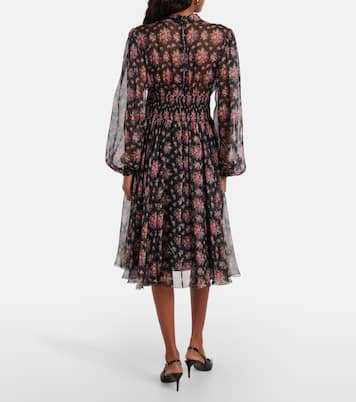 Floral shirred silk midi dress | Dolce&Gabbana