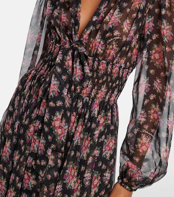Floral shirred silk midi dress | Dolce&Gabbana