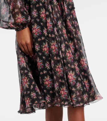 Floral shirred silk midi dress | Dolce&Gabbana