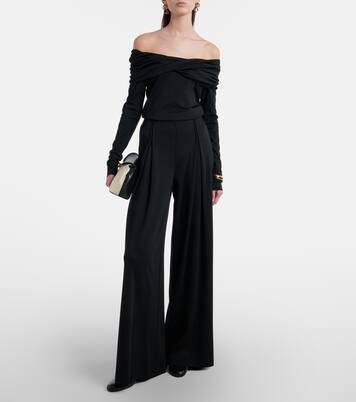 Cocco virgin wool jersey wide-leg pants | Max Mara