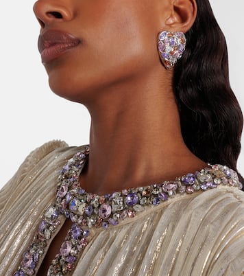 Crystal-embellished earrings | Self-Portrait