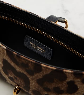 Lock leopard-print canvas shoulder bag | Dolce&Gabbana