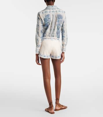 Shorts Wanderlust de lino floral | Zimmermann