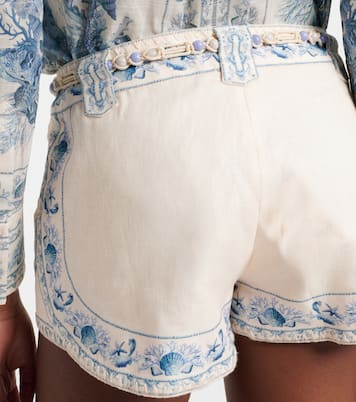 Shorts Wanderlust de lino floral | Zimmermann