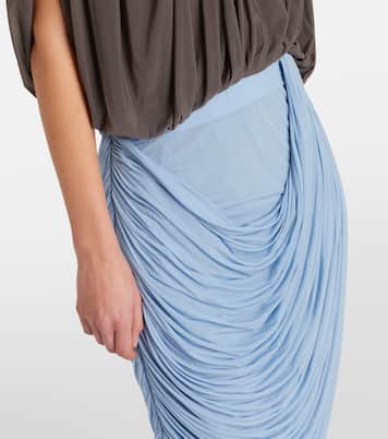Draped ruched jersey midi skirt | Magda Butrym