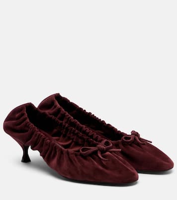 Gather Around ruched suede pumps | Herbert Levine