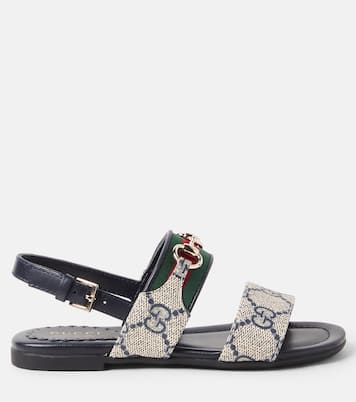 Horsebit GG Canvas sandals | Gucci Kids