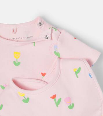 Baby floral cotton onesie and bib set | Stella McCartney Kids
