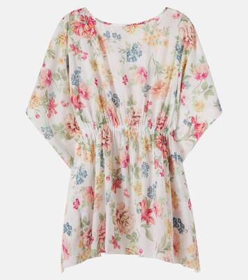 Floral drawstring cotton dress | Chloé Kids