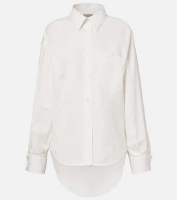 Asymmetric cotton and silk poplin shirt | Balenciaga