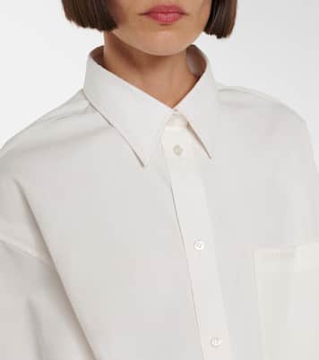 Asymmetric cotton and silk poplin shirt | Balenciaga