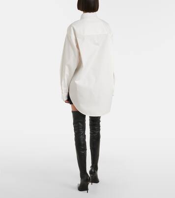 Asymmetric cotton and silk poplin shirt | Balenciaga
