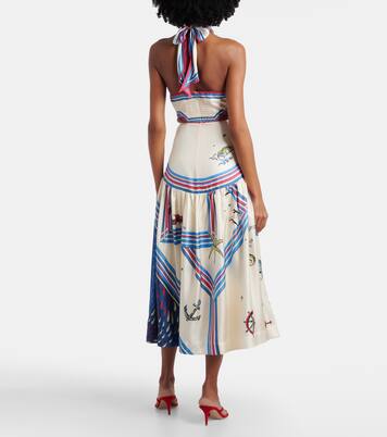 Bedrucktes Midikleid Apollo aus Seide | Alémais