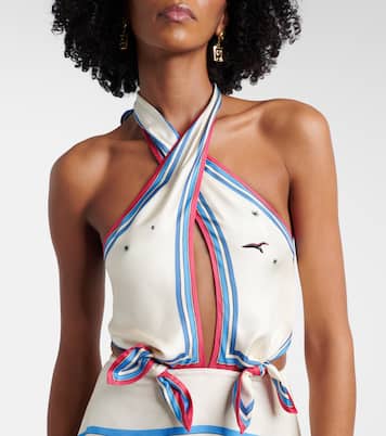 Bedrucktes Midikleid Apollo aus Seide | Alémais