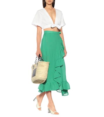 Falda wrap en mezcla de lino | Lisa Marie Fernandez