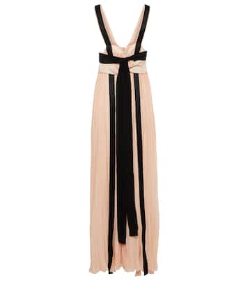 Silk satin and gauze maxi dress | Chloé