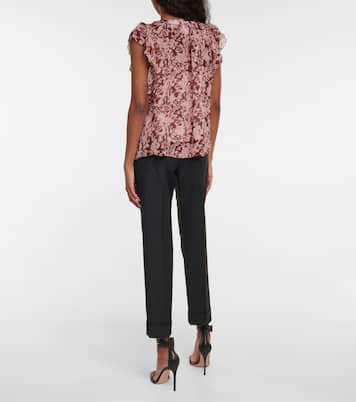 Ruffled floral blouse | Velvet