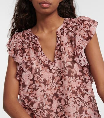 Ruffled floral blouse | Velvet