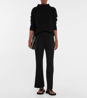 Pantalon évasé raccourci en coton mélangé | Vince