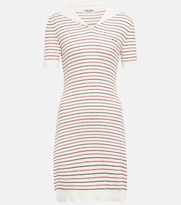 Miniabito in cotone a righe | Miu Miu
