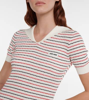 Miniabito in cotone a righe | Miu Miu