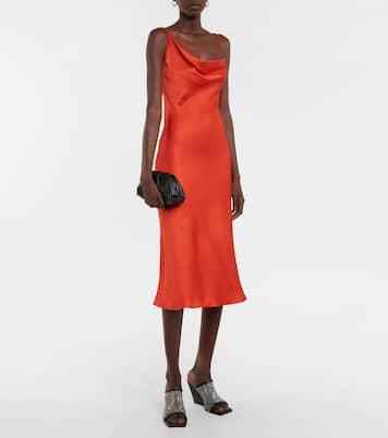 Asymmetric cowl-neck slip dress | Stella McCartney