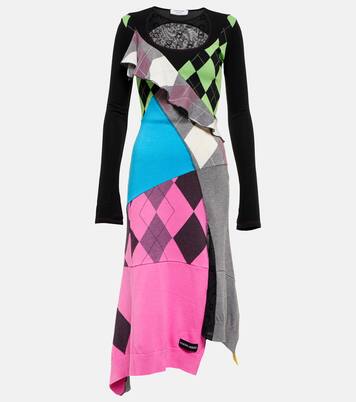 Vestido midi asimétrico de patchwork | Marine Serre