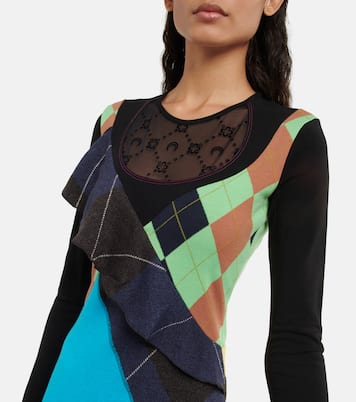 Vestido midi asimétrico de patchwork | Marine Serre