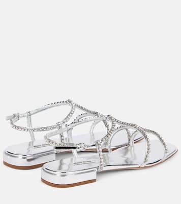 Sandali in pelle con cristalli | Miu Miu