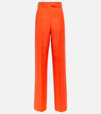 Pantaloni regular in lana e seta | Valentino