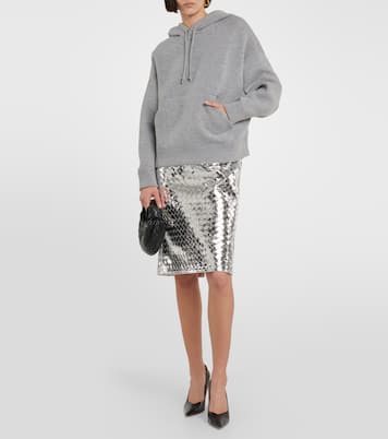 Gonna midi in pelle metallizzata | Bottega Veneta