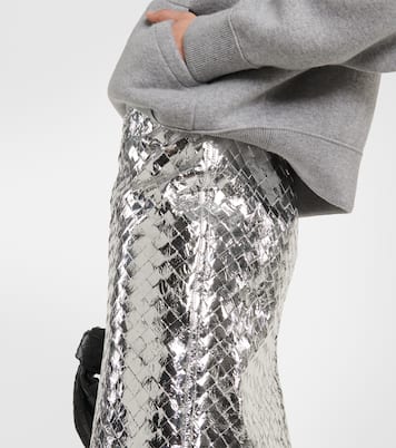 Gonna midi in pelle metallizzata | Bottega Veneta