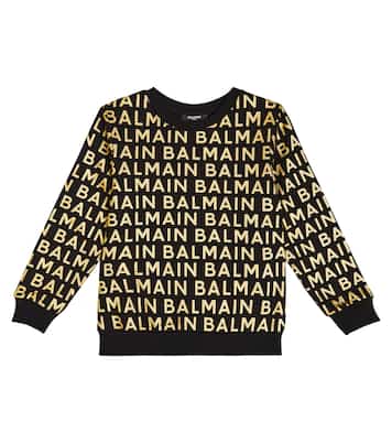 Felpa in cotone con logo | Balmain Kids