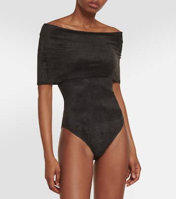 Body in velluto con scollo bardot | Alaïa