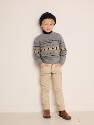 Pull Branco en jacquard de laine | Bonpoint