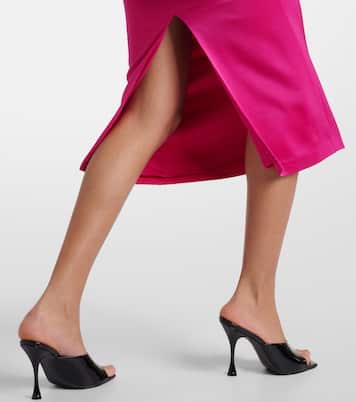 Draped satin crêpe midi dress | Alex Perry