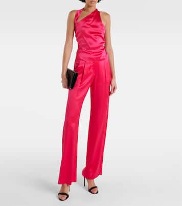 One-shoulder silk top | The Sei