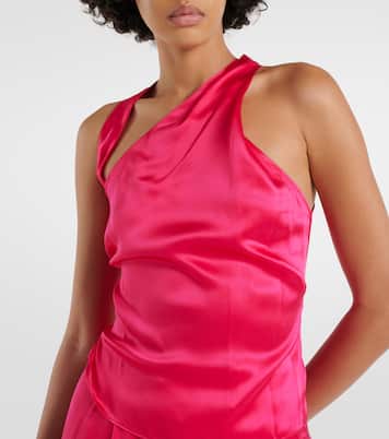 One-shoulder silk top | The Sei