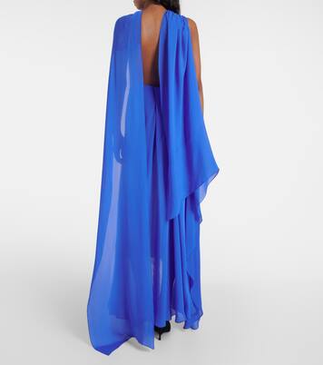 Abito lungo asimmetrico in raso di seta  | Givenchy