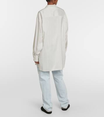Camicia oversize gessata Luka in seta | The Row