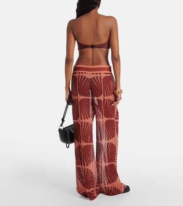 Pantaloni a gamba larga in georgette con stampa | Johanna Ortiz