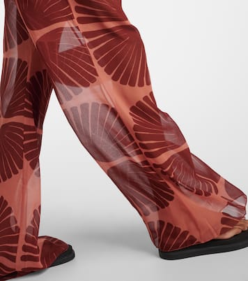 Pantaloni a gamba larga in georgette con stampa | Johanna Ortiz