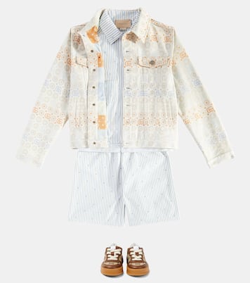 Bermuda GG rayé en coton | Gucci Kids