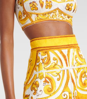 Jupe midi Majolica en brocart | Dolce&Gabbana