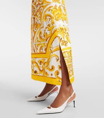 Jupe midi Majolica en brocart | Dolce&Gabbana